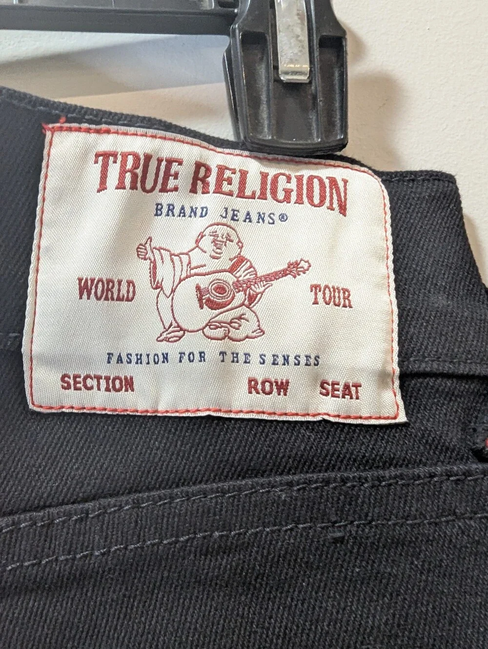 NWT True Religion Ricky Relaxed Straight Leg Black Jeans Men's Size 28 X 34